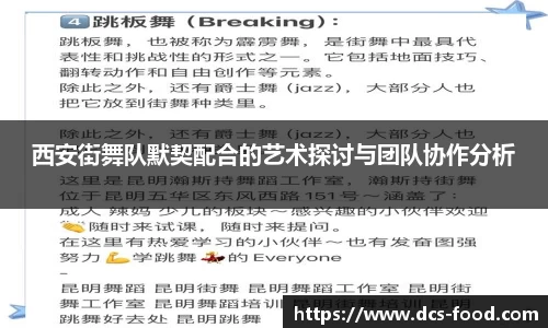 西安街舞队默契配合的艺术探讨与团队协作分析